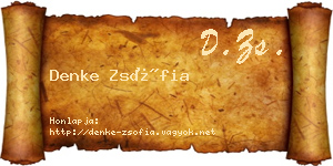 Denke Zsófia névjegykártya