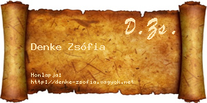 Denke Zsófia névjegykártya